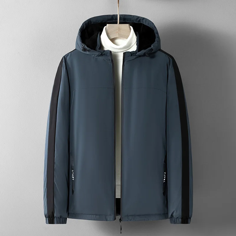 Men Winter New Classic Casual Waterproof Warm Thick Fleece Parkas Jacket Coat Men Autumn Outwear Vintage Hat Pocket Parka Men