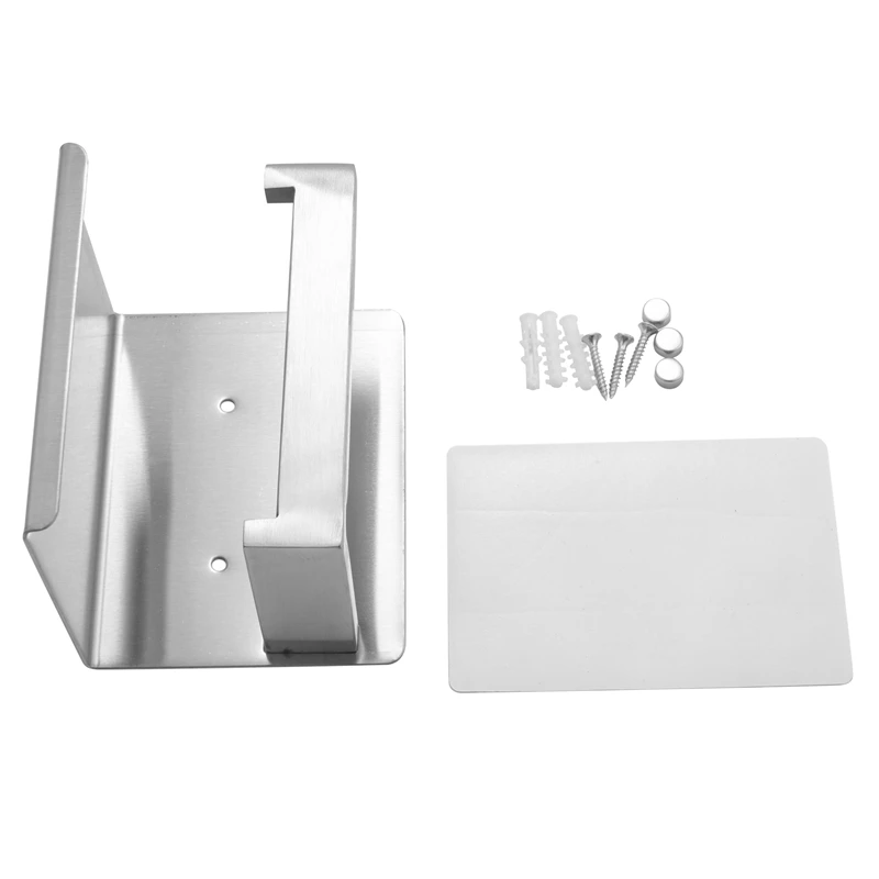 

Toilet Paper Holder Shelf,Self Adhesive Bathroom Accessories Tissue Roll Holder With Mobile Phone Storage Rack-Stainless Steel