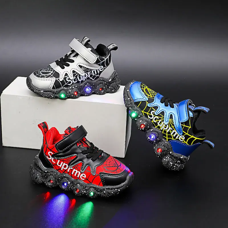 

Boys Running Shoes Winter Sports Shoes Children Casual LED Shoes Toddler Sneakers Soft Beathable Shoes For Kids Fashion Sneakers