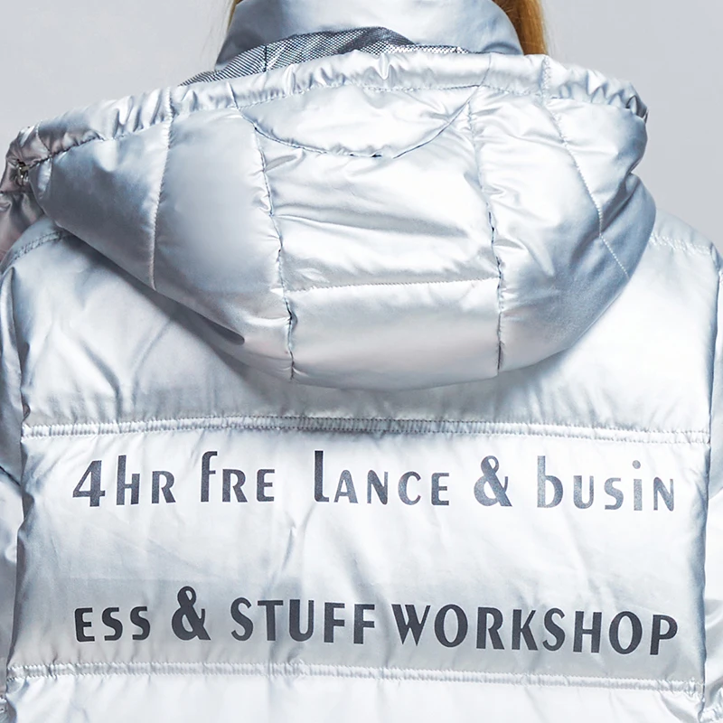 JAZZEVAR Bright Face Laser Couples with The Same Down Jacket Winter 2022 Classic Hooded Design Loose Wash Free