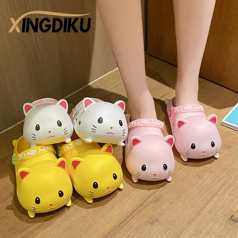 

Zapatillas Divertidas EVA One-piece Fashion Cute Bathroom Slippers Mute Deodorant Non-slip Fashion Cartoon Cat Shoes Slides