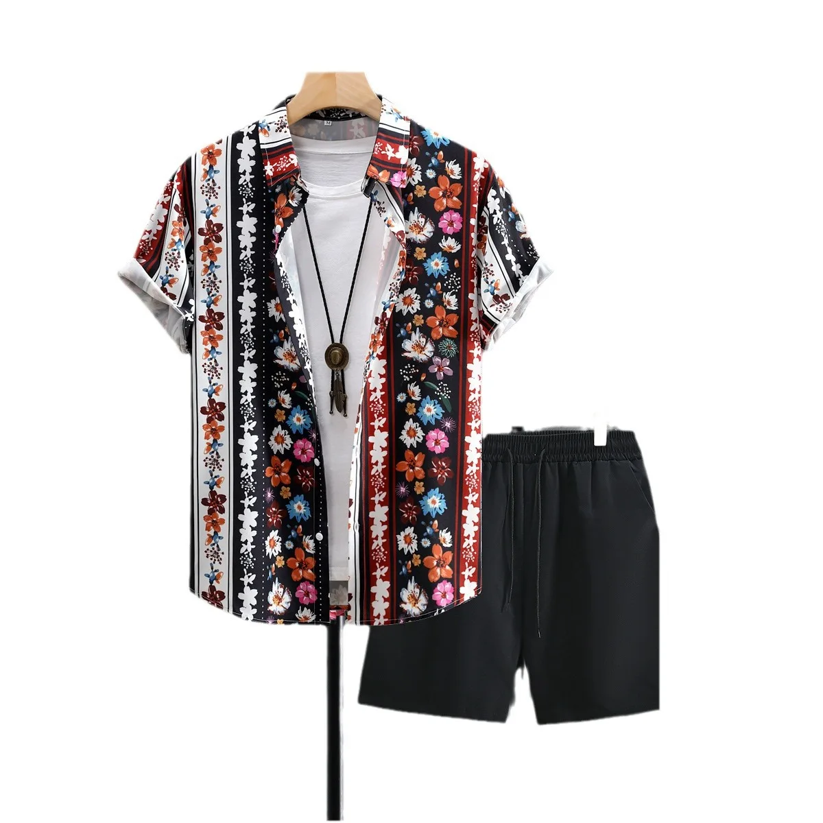 Летний комбинированный купальник-мужской комплект из двух предметов-пляжная