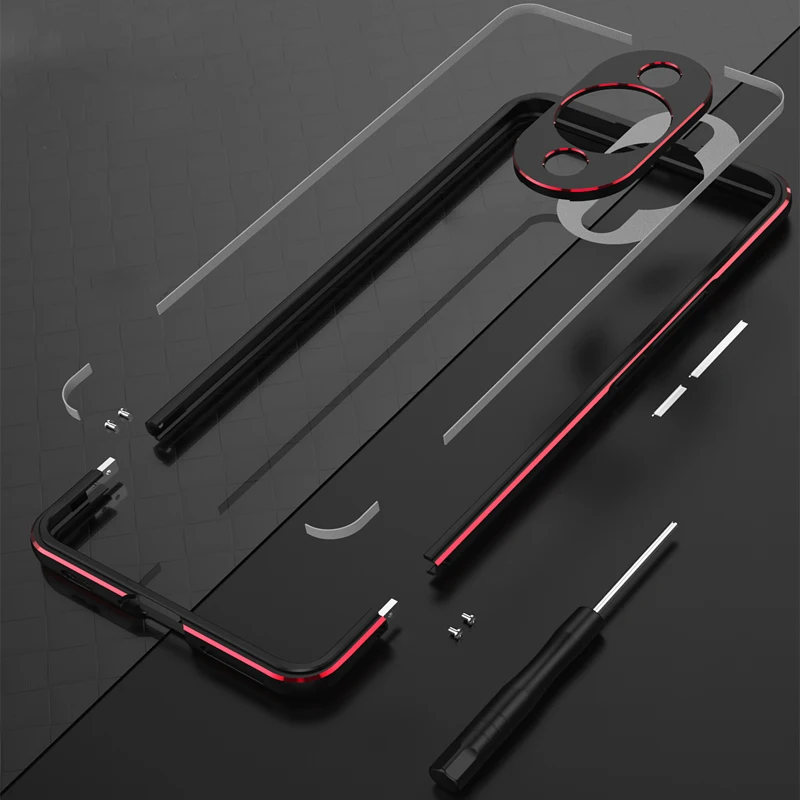 

Bumper Case For Huawei Nova 11 Pro Aluminum metal Frame Slim Cover phone case+ carmera Protector Nova 11 Ultra Bumper Capa Funda
