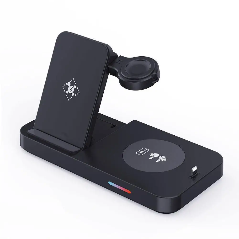 

4 в 1, складное Беспроводное зарядное устройство 20 Вт, подходит для Apple, Samsung, Huawei, iPhone 14, 13, 12 Pro Max, AirPods, беспроводное зарядное устройство