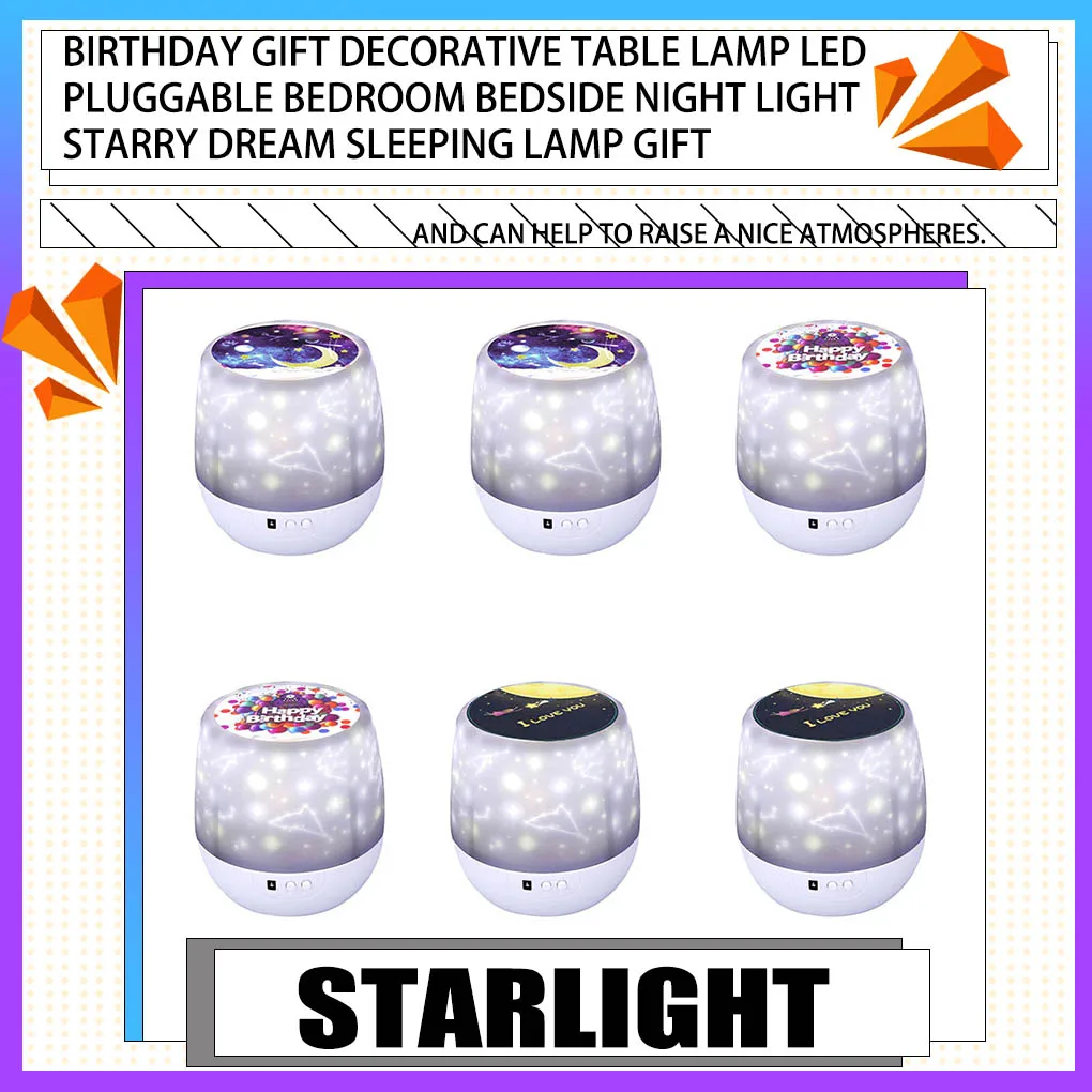 

Nightstand Starry Projector Light Dimmable Night Lamp Romantic Decoration