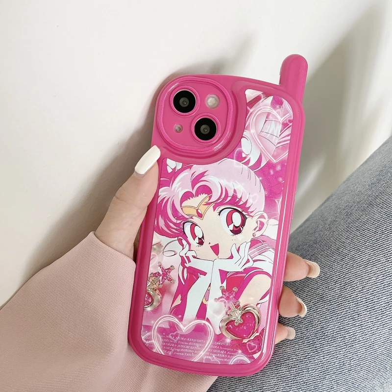 

3D Kawaii японский мультфильм аниме милая девушка телефонный чехол для iPhone 13 12 11 Pro Xs Max Xr X Мягкий силиконовый чехол Capa