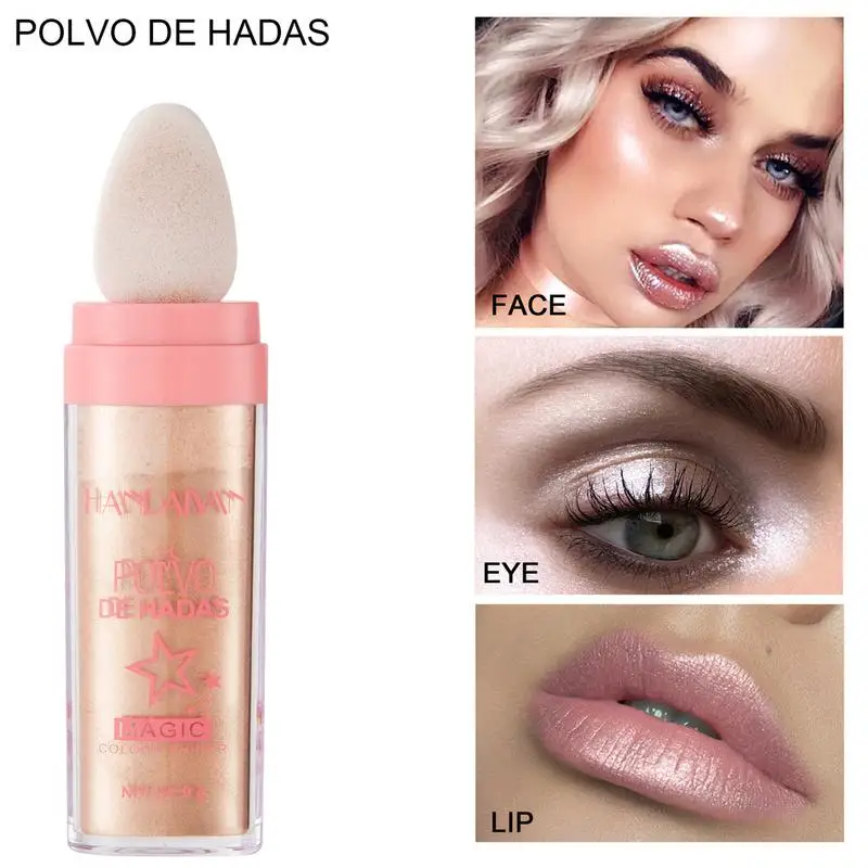 Хайлайтер рассыпчатая пудра косметика блеск новые искусственные волосы легкое