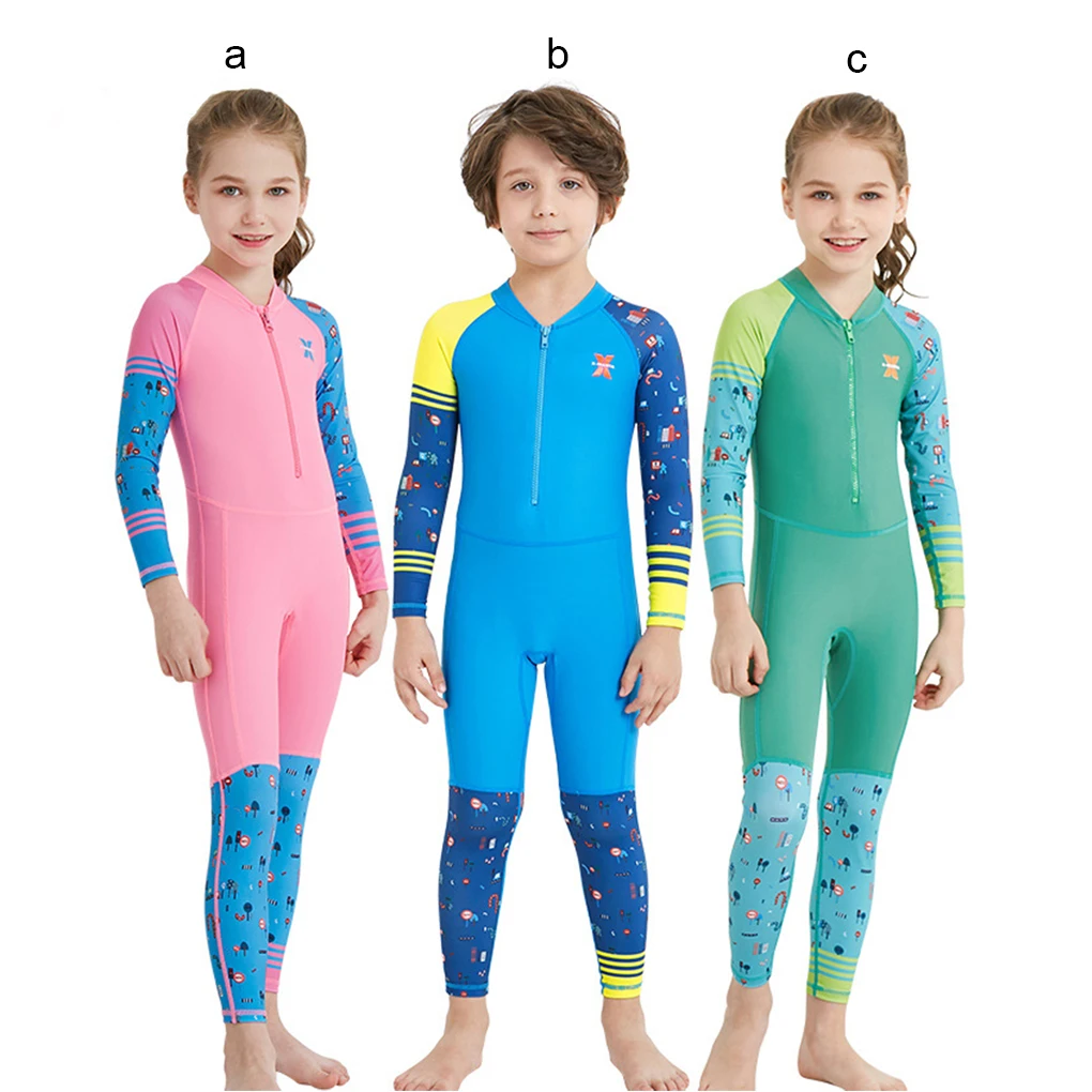 

Kids Wetsuit Chid Wet Suit Outdoor Anti-sunburn Swimming Wear Comfortable Wetsuits for Summer Swimming Surfing Diving Blue S