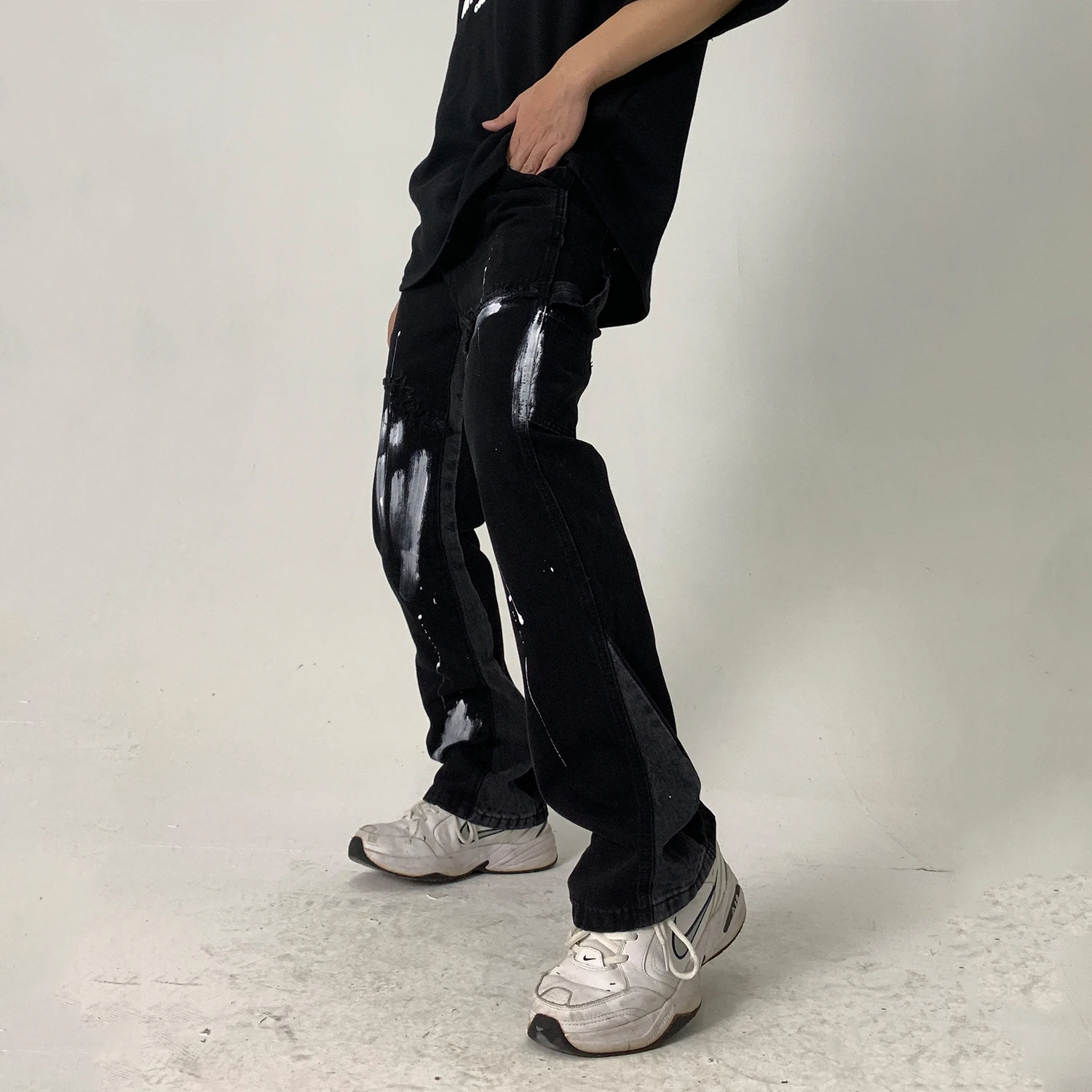 Four Seasons Men's Jeans Patchwork Hip Hop Style Slim Pants Brand Men's Retro Jeans Men Streetwear Y2K Jeans Ins Hot Sale JEANS