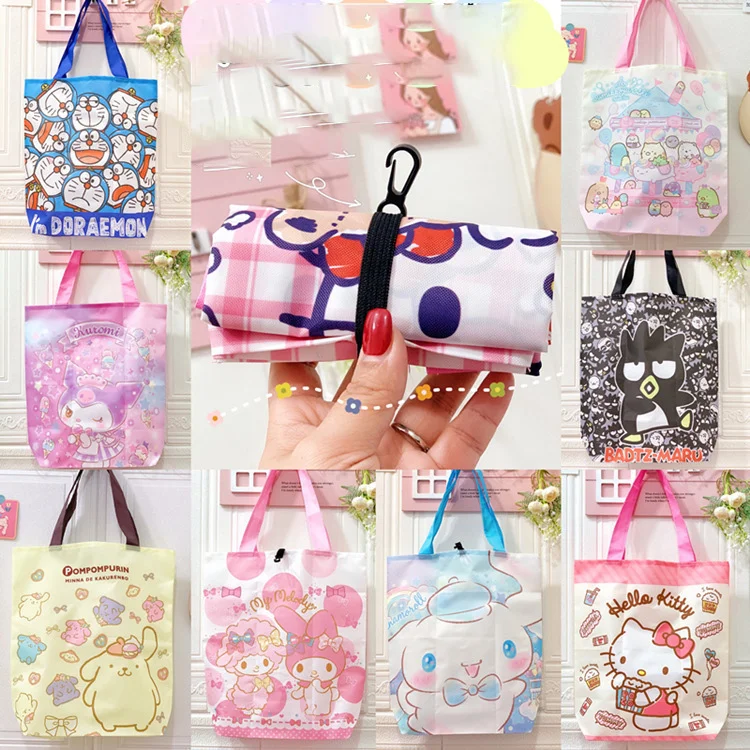 35 стилей Sanriod Hellokittys Cinnamoroll Mymelody Kawaii Милая Складная Экологически чистая сумка