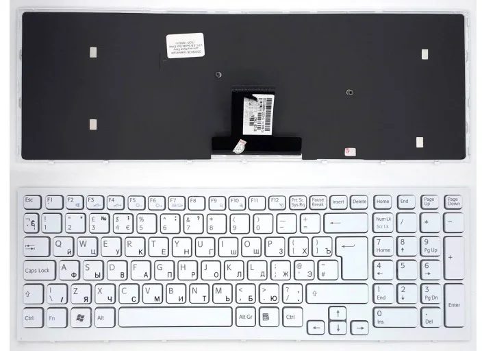 Клавиатура для Sony Vaio VPC EB4M1E/PI белая с рамкой|Клавиатуры замены| |