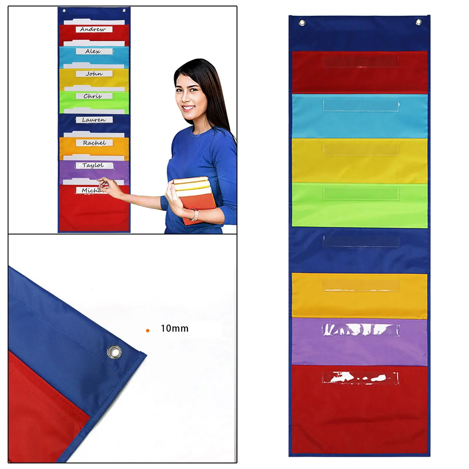 

Wall Hanging Schedule Pocket Chart Classroom Pocket Chart with 2 Hooks for Classroom Teacher