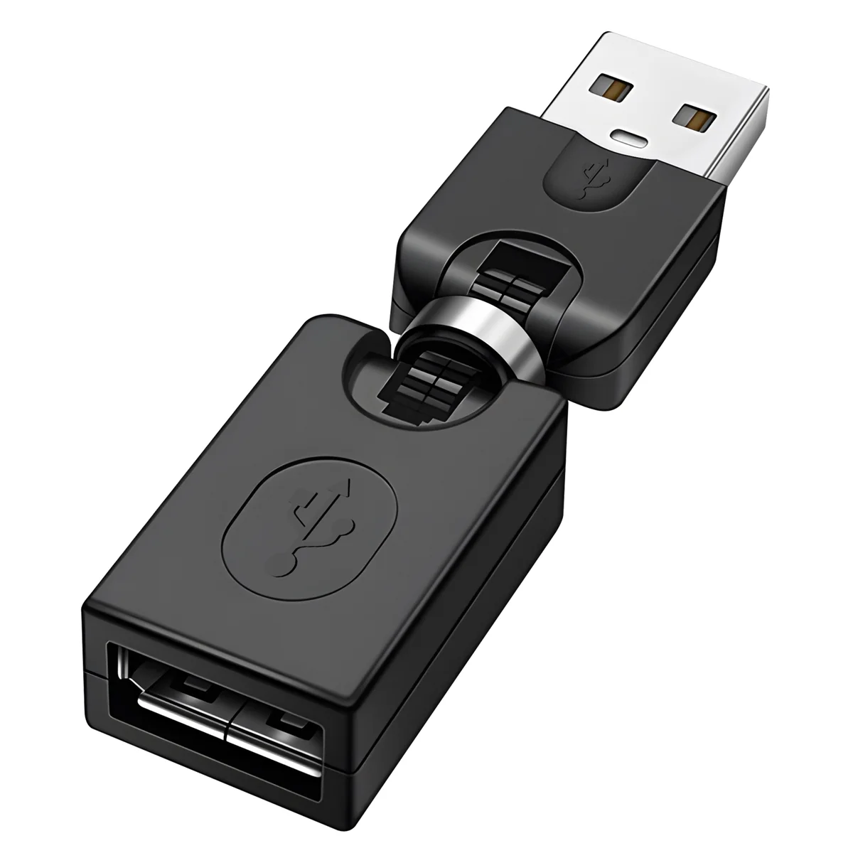 Черный адаптер USB 2.0 папа на мама с углом поворота 360 градусов
