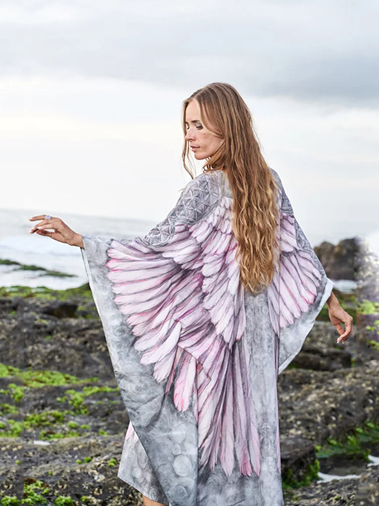 Летнее богемное платье Fitshinling женский купальник с 3D принтом крыла бикини в стиле