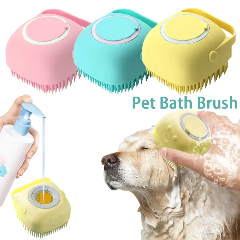 

Щетка-массажер для домашних животных, расческа для массажа ванной комнаты, щенка, кошки, щетка для груминга, душа, аксессуары для купания, Мя...