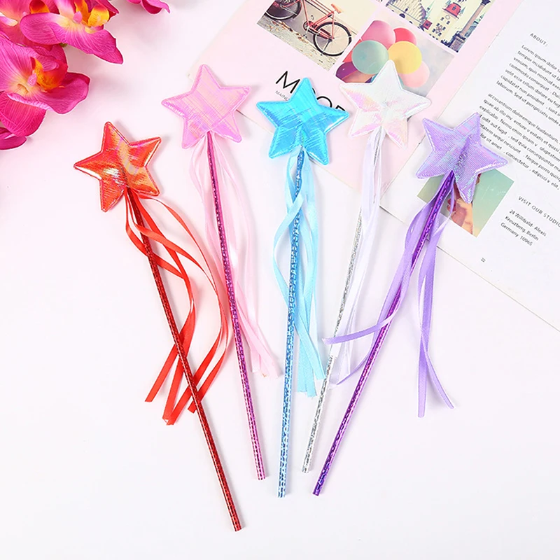 

Lovely Party Halloween Princess Role-playing Props Fantasy Five-pointed Star Magic Wand Children Fairy Wand Girl Birthday Gift