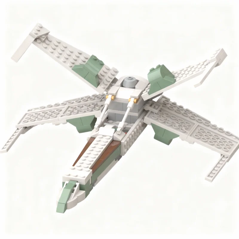 Фото 224 детали MOC Star Battle Elf X-Wing: конструктор, модель, игрушка, архитектурный набор, DIY, креативный подарок на Рождество, развивающий конструктор №2