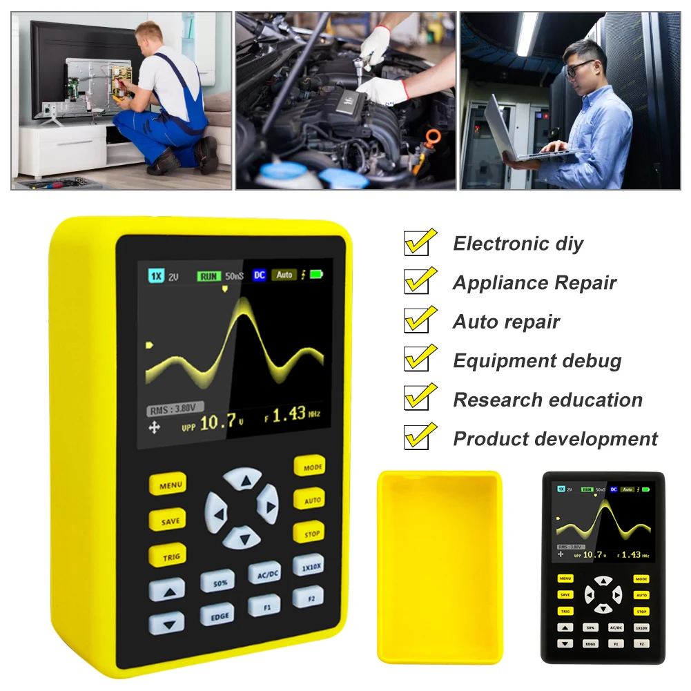 

ADS5012H Digital Oscilloscope Handheld Signal Generator 2.4-inch Screen 500MS/s Sampling Rate Support Waveform Storage