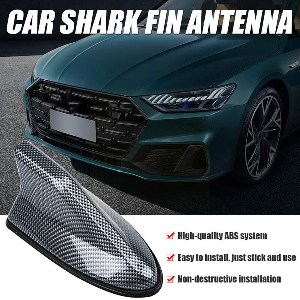 

Universal Car Shark Fin Antenna Carbon Fiber Look Car Antenna Roof Decoration Top Aerial Antenna Toppers New Mount Fin Shar Q0P2