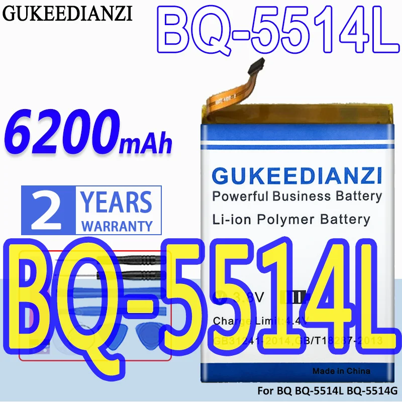 

Большой емкости аккумулятор GUKEEDIANZI BQ 5514L 6200mAh для BQ BQ-5514L BQ-5514G Для Micromax ACBPN50M03 мобильный телефон Battery