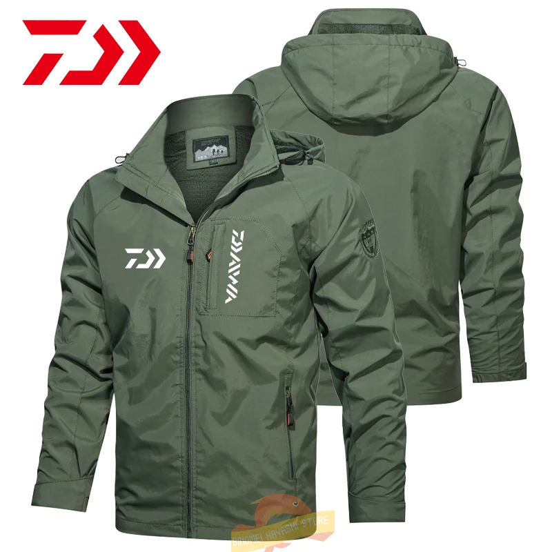 

Daiwa Spring Autumn Men's Thin Hooded Fishing Jacket Windproof Tactical Jacket Outdoor Sports Hiking Sunscreen Fishing Clothing