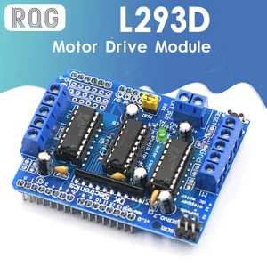 1 шт. L293D Щит двигателя двойной для arduino Duemilanove, плата расширения двигателя управления двигателем щит