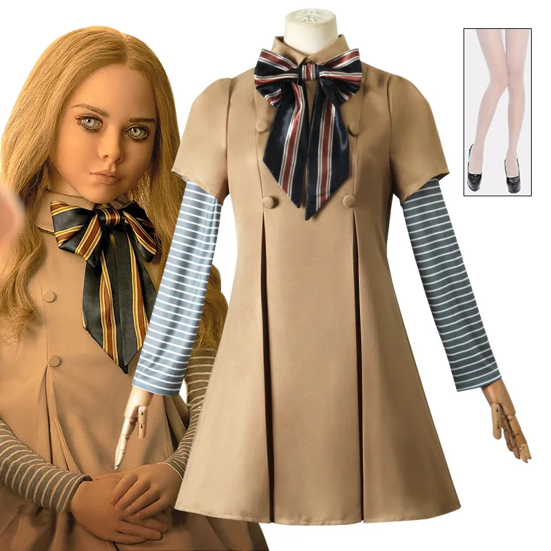 

M3gan Cosplay Costume Schoolgirl Halloween Gift For Kids Carnival Party Women Dresses Horror Movie M3gan Outfit Suit
