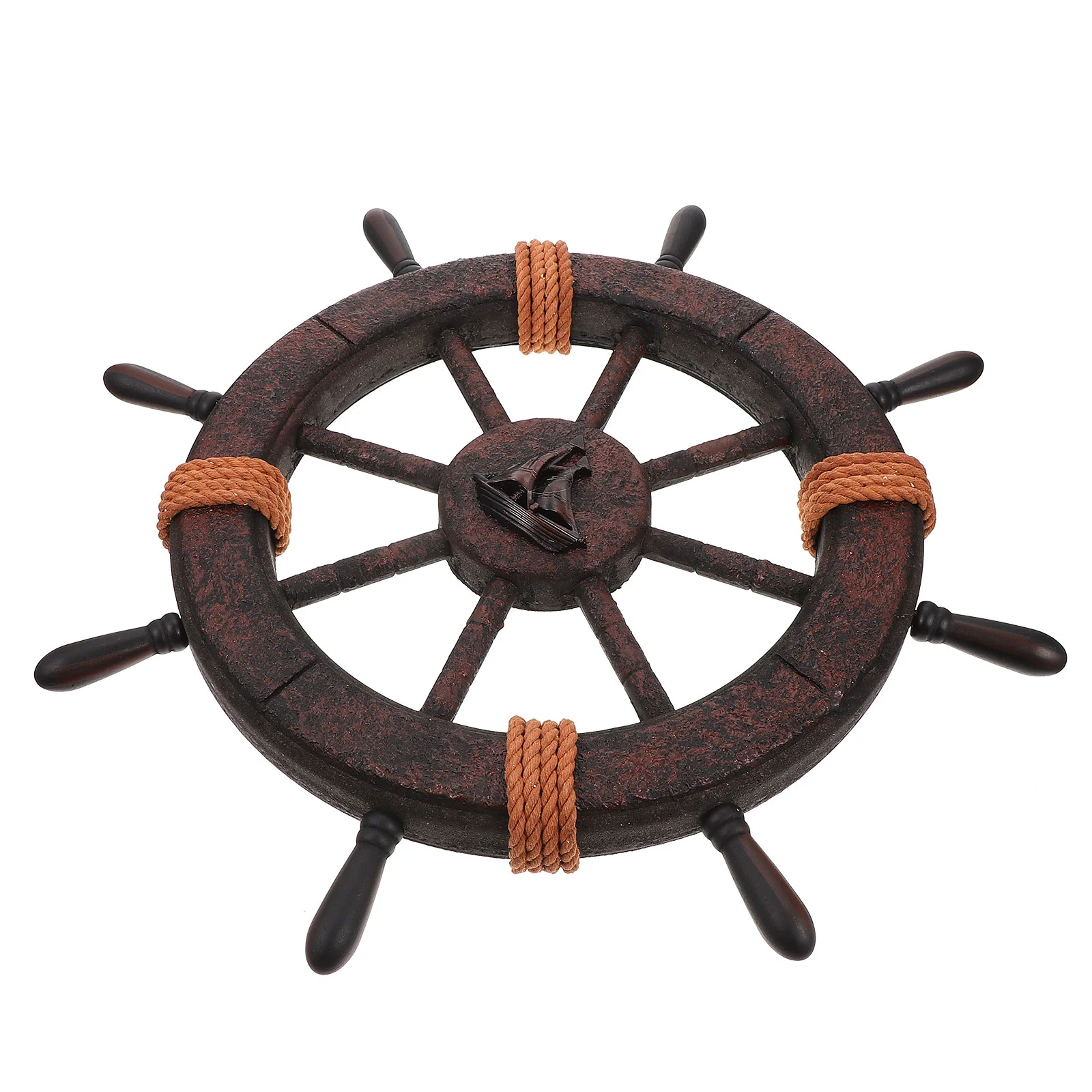 

Sea style Decoration Boat Ship Wheel Pendant Home Accents Mediterranean Rudder Wooden Craft Retro Wall Anchor anchor