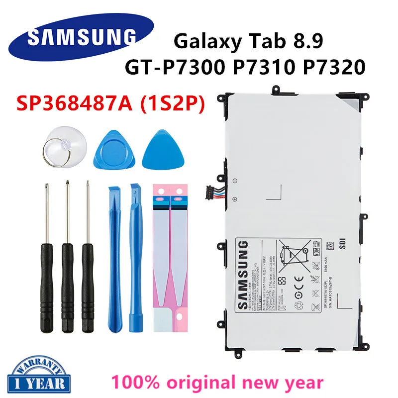 

SAMSUNG 100% original SP368487A (1S2P) 6100mA Tablet Replacement Battery For Samsung Galaxy Tab 8.9 GT-P7300 P7310 P7320 +Tools