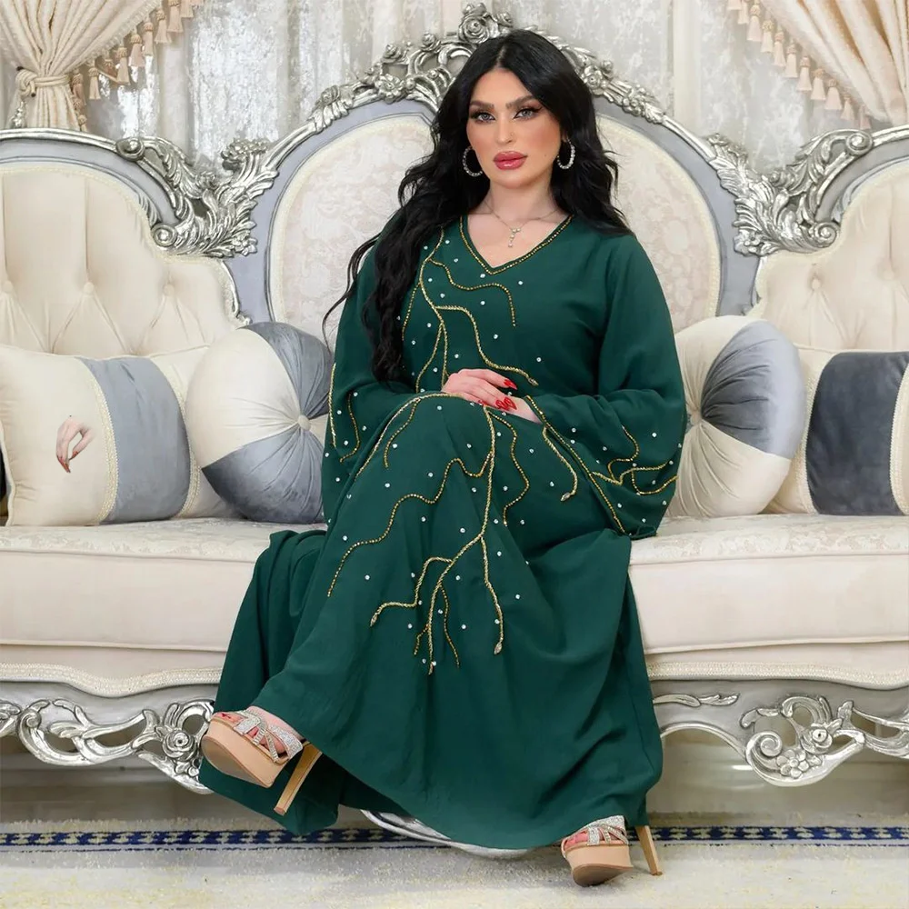 

Muslim diamond hot pressed loose robe dress Saudi Arabia Muslim Abaya