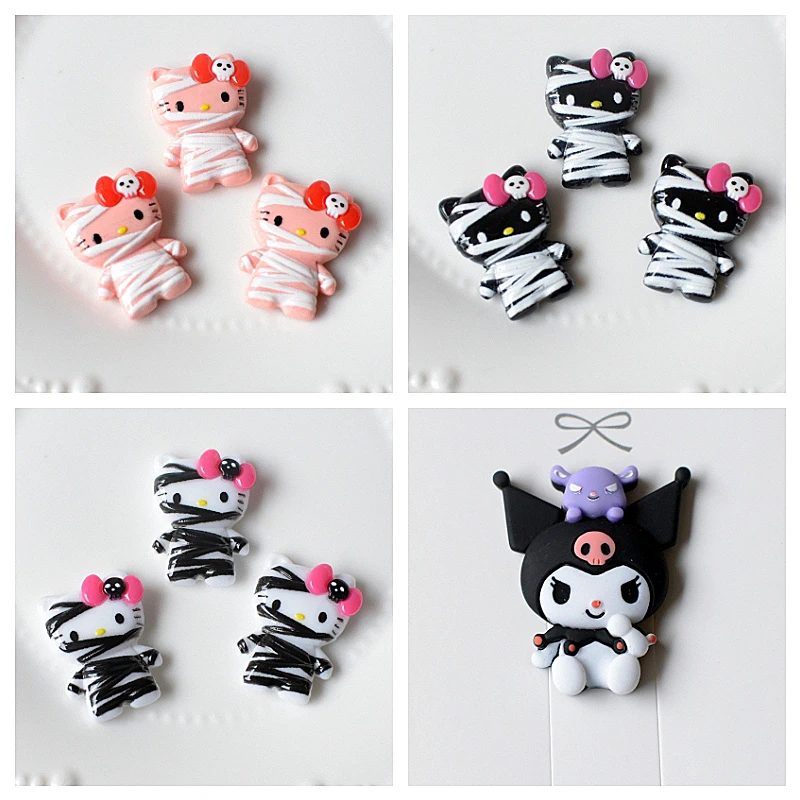 10 шт. кавайный чехол для телефона из смолы Hello Kitty аксессуары мультяшный призрак