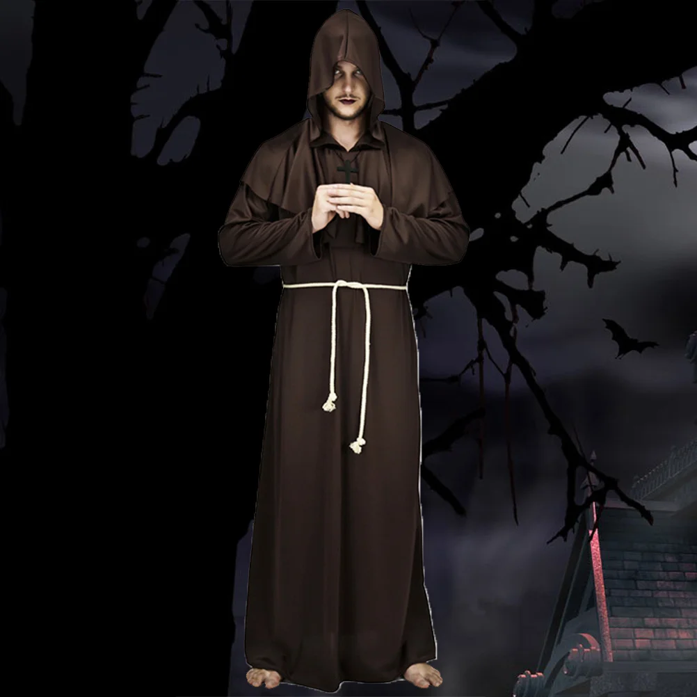 Семейный костюм на Хэллоуин костюмы волшебника халат с капюшоном средневековый