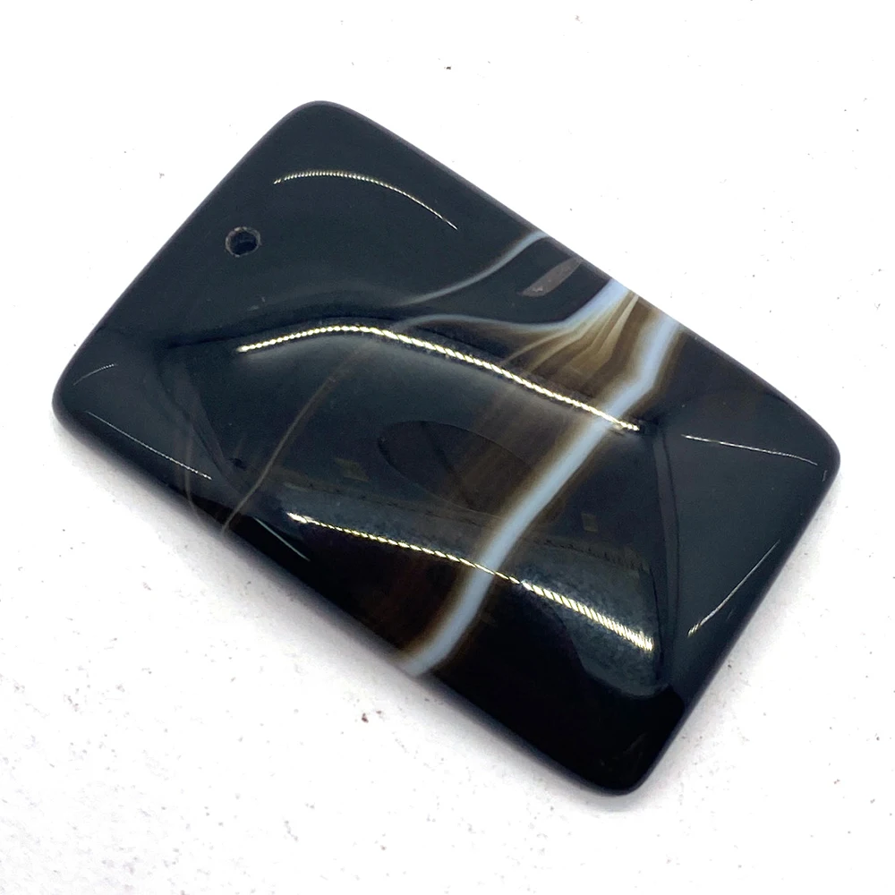 5 шт./лот натуральный камень черный оникс полосатый кулон счастливый амулет