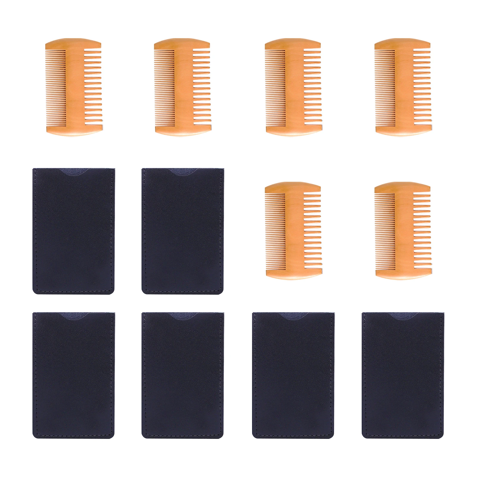 

14 шт. антистатические деревянные аксессуары для ухода за волосами с кожаным чехлом гребень для бороды прочный массажный уход за лицом из на...