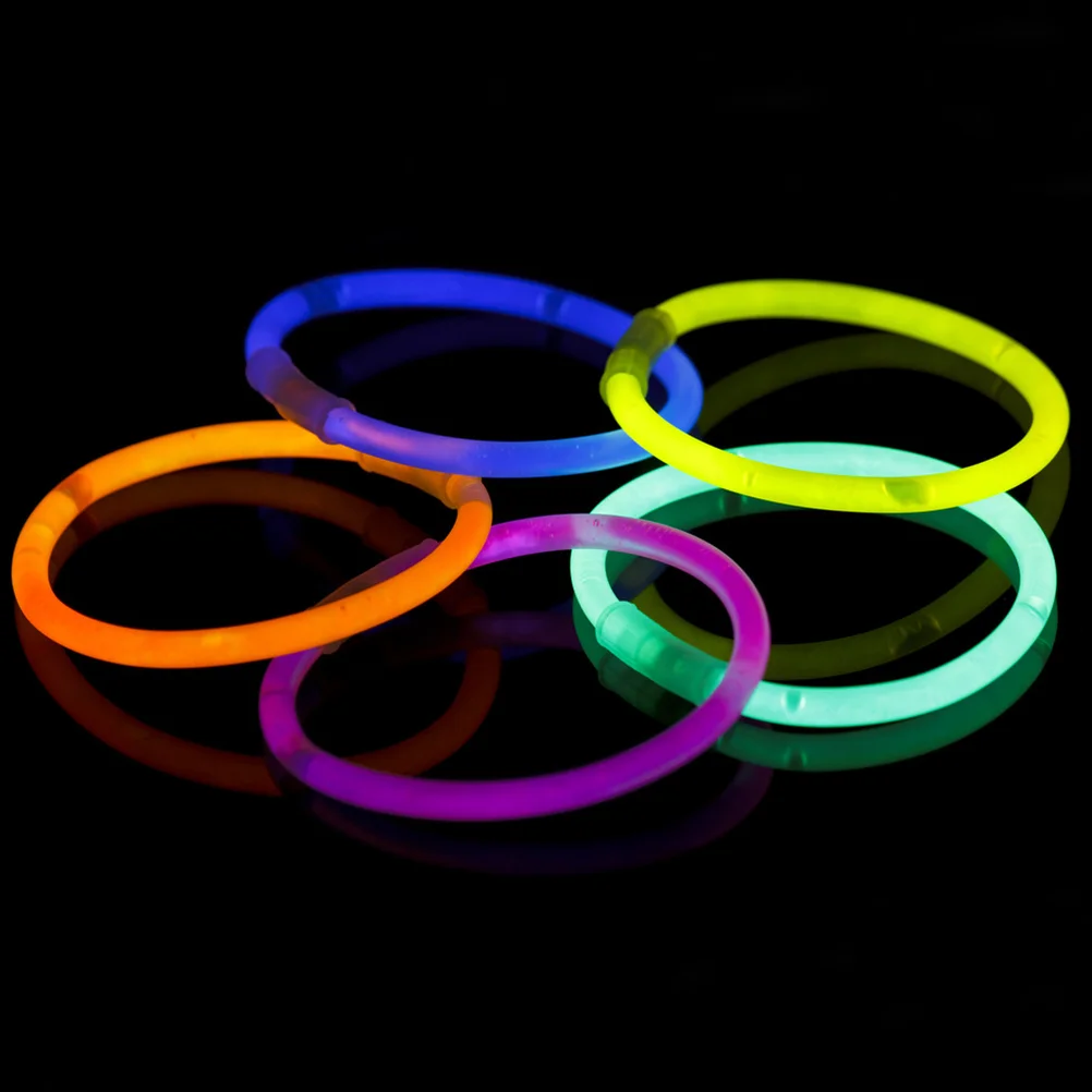 

100 Pcs Glow Stick Set Bulk Bracelet Party Glowing Sticks Bracelets Favors Shine Small Plastic Prop Kids Props Child