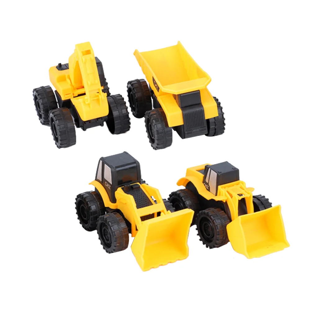 

4 Pcs Kids Excavator Truck Model Engineering Toy Small Car Plastic Construction Vehicles Child