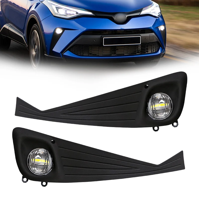 

Автомобильные светодиодные дневные ходовые огни для Toyota CHR 2021, противотуманные фары, дневные ходовые огни, Реле переключения, бампер в сборе