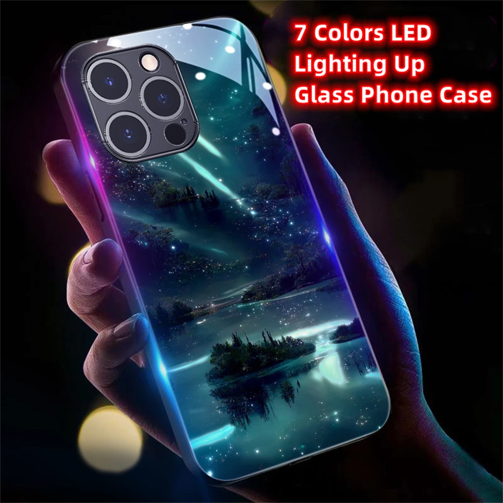 Фото Светящийся чехол Pretty Star River Beach Sound Music Control LED для iPhone Air 17 16 15 14 13 12 11 Pro Max Plus №3