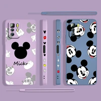 mickey mouse cute for xiaomi redmi note 11 11s 10 10s 9 9s 9t 8 8t 7 5 pro 4g 5g liquid left rope phone case cover coque capa