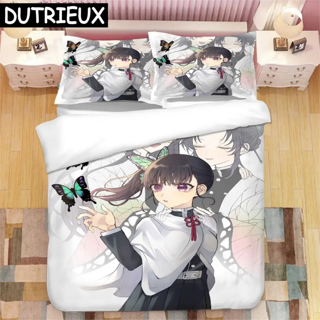 

Kanae Shinobu Kochou Kanao Tsuyuri Printed Bedding Set King Duvet Cover Pillow Case Comforter Cover Bedclothes Duvet Covers 06