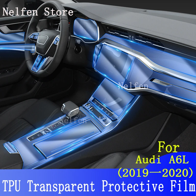 Sticker For Audi A6L A6 C8 2018 2019 2020 Central Control Protective Film Display Protective Headlight Film Car Accessories