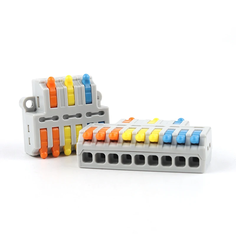 

5PCS Universal Fast Compact Wire Connector 2 in 4/6 Out 3 in 6/9 out Splitter plug-in Terminal block 0.08-4.0mm2 28-12AWG