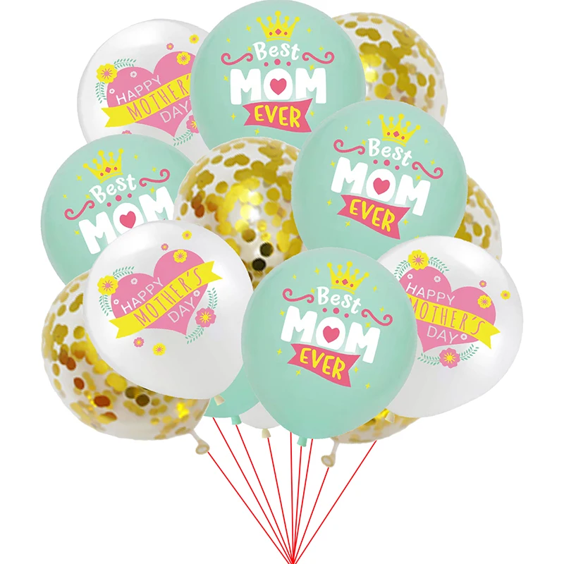 

15 шт. 12 дюймов Счастливый День матери латексный воздушный шар "Конфетти" Лучший подарок на день рождения для мамы и папы