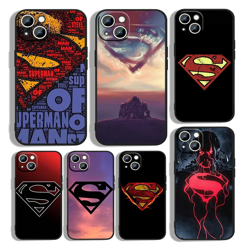 

Мягкий силиконовый чехол-накладка с логотипом супергероя СУПЕРМЕНА для Apple iPhone 13 12 mini 11 XS Pro Max XR 8 7 6S 6