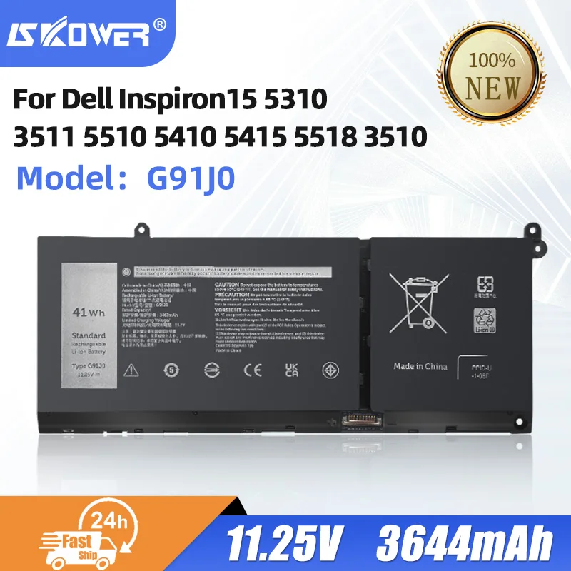 

G91J0 Laptop Battery For Dell Inspiron15 5310 3511 5510 5410 5415 5518 3510 Hihg Quality Replacement G91J0 Laptop Batteries