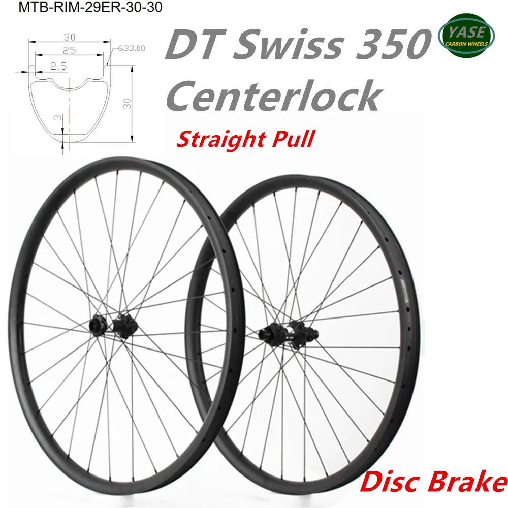 

High Quality 29er Carbon MTB Wheelset DT Swiss 350 Centerlock Hubs Tubeless 30mm Width Surface UD Matte Disc Bicycle Wheels