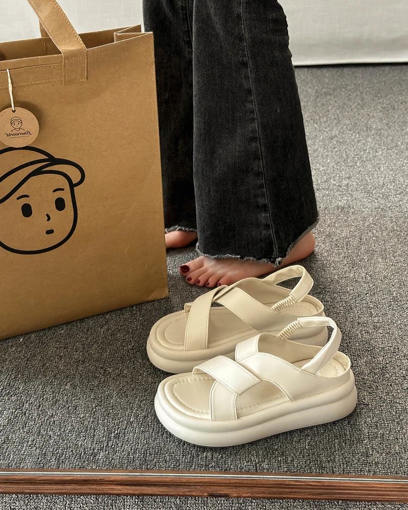 

Женские сандалии на платформе, высокие эспадрильи средней высоты на толстом каблуке, лето 2023