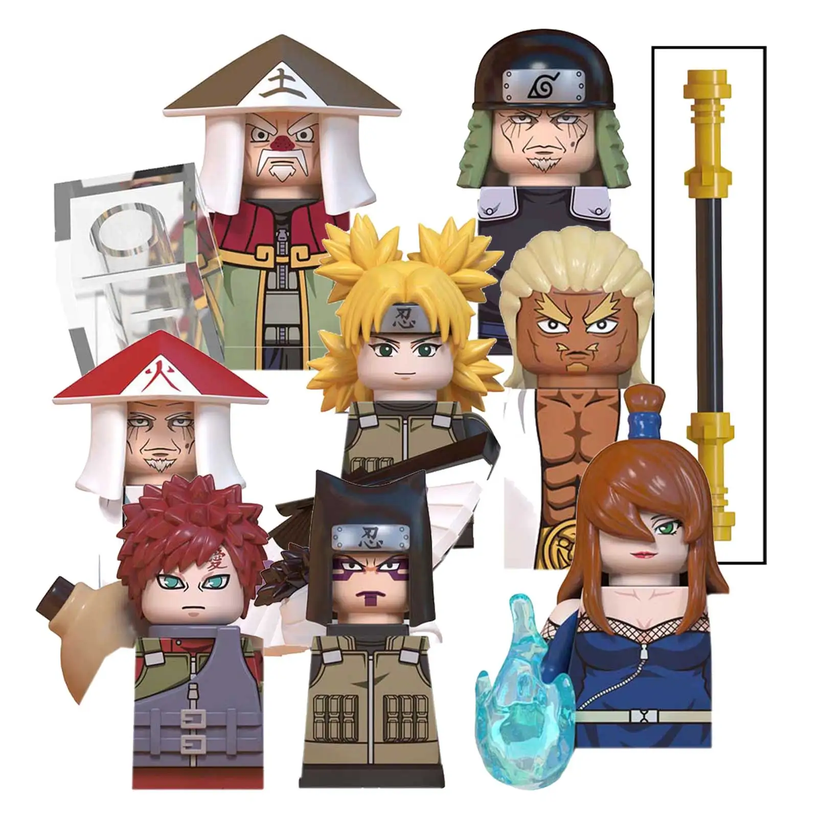 

WM6111 WM6110 Naruto Building Blocks Kankuro Temari Sarutobi Hiruzen Gaara Anime Cartoon Mini Action Toy Bricks Kids Gift