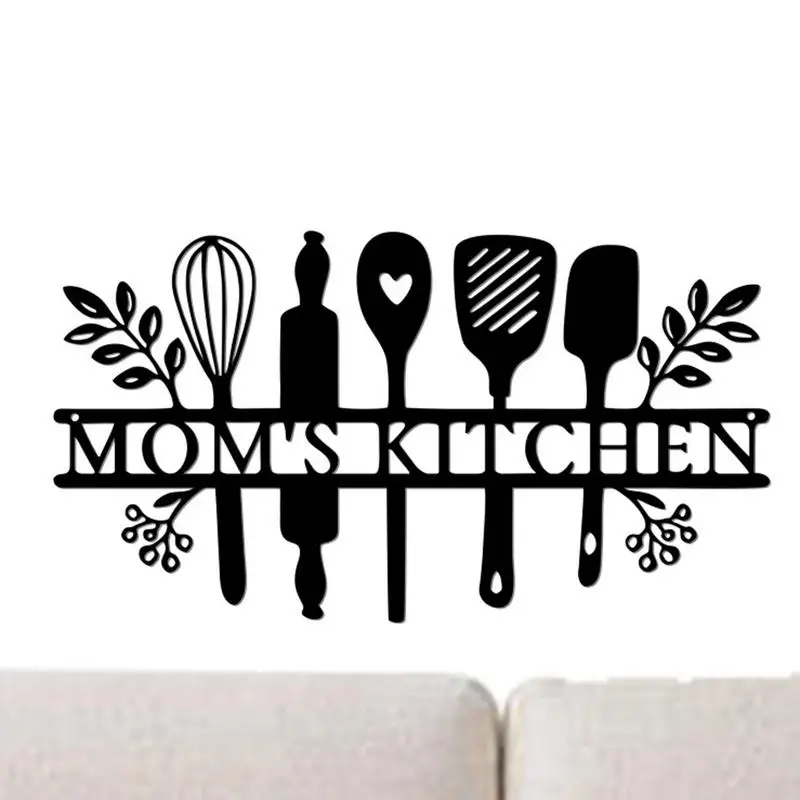 

Metal Black Mom Kitchen Sign Decor Word Art Decoration For Mom Kitchen Name Sign Country Farmhouse Decoration For Dining Kitchen