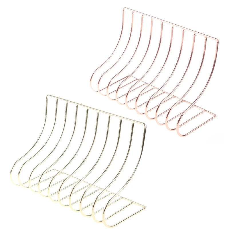 

2022 New 2022 New 10 Grid File Storage Shelf Book Stand Bookend Nordic Wrought Iron Organizer Holder for Home Office